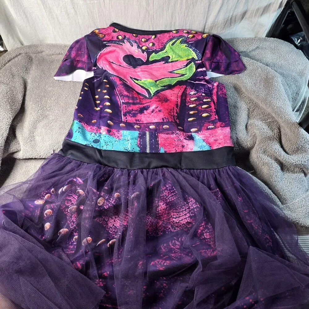 Disney Descendants Mal Costume DRESS ONLY Girls 9-10 Halloween Cosplay